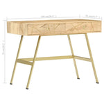 ZNTS Writing Desk with Drawers 100x55x75 cm Solid Mango Wood 286150