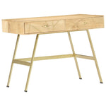 ZNTS Writing Desk with Drawers 100x55x75 cm Solid Mango Wood 286150