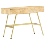 ZNTS Writing Desk with Drawers 100x55x75 cm Solid Mango Wood 286150
