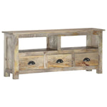 ZNTS TV Cabinet 110x30x50 cm Solid Mango Wood 286384