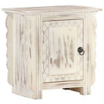 ZNTS Bedside Cabinet White 50x30x50 cm Solid Mango Wood 286389