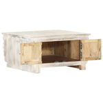 ZNTS Coffee Table White 66x66x35 cm Solid Mango Wood 286390