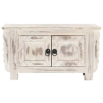 ZNTS Coffee Table White 66x66x35 cm Solid Mango Wood 286390