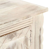 ZNTS Coffee Table White 66x66x35 cm Solid Mango Wood 286390