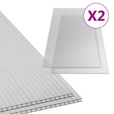 ZNTS Polycarbonate Sheets 2 pcs 10 mm 150x65 cm 146222