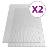 ZNTS Polycarbonate Sheets 2 pcs 10 mm 150x65 cm 146222