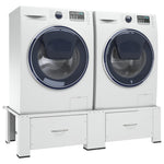 ZNTS Double Washing and Drying Machine Pedestal with Drawers White 51195