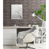 ZNTS 4 pcs Non-woven Wallpaper Rolls Dark Grey 0.53x10 m Brick 146179