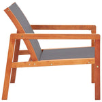 ZNTS Garden Lounge Chair Grey Solid Eucalyptus Wood and Textilene 48697