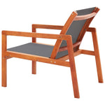 ZNTS Garden Lounge Chair Grey Solid Eucalyptus Wood and Textilene 48697