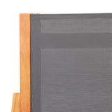 ZNTS Garden Lounge Chair Grey Solid Eucalyptus Wood and Textilene 48697