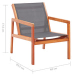 ZNTS Garden Lounge Chair Grey Solid Eucalyptus Wood and Textilene 48697