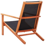 ZNTS Garden Lounge Chair Black Solid Eucalyptus Wood and Textilene 48699