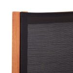 ZNTS Garden Lounge Chair Black Solid Eucalyptus Wood and Textilene 48699
