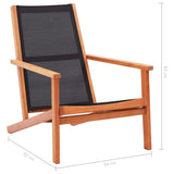 ZNTS Garden Lounge Chair Black Solid Eucalyptus Wood and Textilene 48699