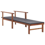 ZNTS Sun Lounger Poly Rattan and Solid Acacia Wood Black 48706