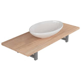 ZNTS Two Piece Bathroom Furniture Set Ceramic Oak 279345