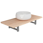 ZNTS Two Piece Bathroom Furniture Set Ceramic Oak 279348