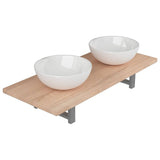 ZNTS Three Piece Bathroom Furniture Set Ceramic Oak 279349