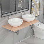ZNTS Three Piece Bathroom Furniture Set Ceramic Oak 279349