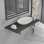 ZNTS Two Piece Bathroom Furniture Set Ceramic Grey 279350
