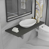 ZNTS Two Piece Bathroom Furniture Set Ceramic Grey 279350
