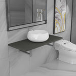 ZNTS Two Piece Bathroom Furniture Set Ceramic Grey 279353