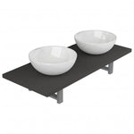 ZNTS Three Piece Bathroom Furniture Set Ceramic Grey 279354