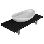 ZNTS Two Piece Bathroom Furniture Set Ceramic Black 279357