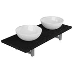 ZNTS Three Piece Bathroom Furniture Set Ceramic Black 279359