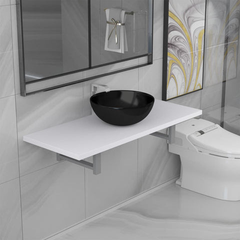 ZNTS Two Piece Bathroom Furniture Set Ceramic White 279363
