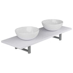 ZNTS Three Piece Bathroom Furniture Set Ceramic White 279382