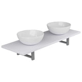 ZNTS Three Piece Bathroom Furniture Set Ceramic White 279382