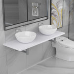 ZNTS Three Piece Bathroom Furniture Set Ceramic White 279382