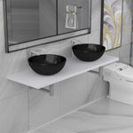 ZNTS Three Piece Bathroom Furniture Set Ceramic White 279383