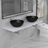 ZNTS Three Piece Bathroom Furniture Set Ceramic White 279383