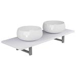 ZNTS Three Piece Bathroom Furniture Set Ceramic White 279384
