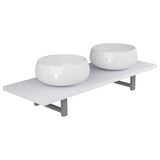 ZNTS Three Piece Bathroom Furniture Set Ceramic White 279384
