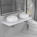 ZNTS Three Piece Bathroom Furniture Set Ceramic White 279384