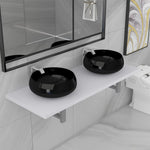 ZNTS Three Piece Bathroom Furniture Set Ceramic White 279385