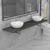 ZNTS Three Piece Bathroom Furniture Set Ceramic Grey 279391