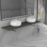 ZNTS Three Piece Bathroom Furniture Set Ceramic Grey 279393