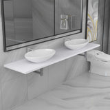 ZNTS Three Piece Bathroom Furniture Set Ceramic White 279398