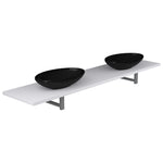 ZNTS Three Piece Bathroom Furniture Set Ceramic White 279399