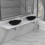 ZNTS Three Piece Bathroom Furniture Set Ceramic White 279399