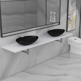 ZNTS Three Piece Bathroom Furniture Set Ceramic White 279399