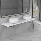 ZNTS Three Piece Bathroom Furniture Set Ceramic White 279402