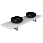 ZNTS Three Piece Bathroom Furniture Set Ceramic White 279403