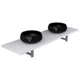 ZNTS Three Piece Bathroom Furniture Set Ceramic White 279403