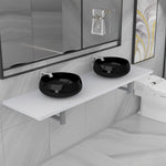 ZNTS Three Piece Bathroom Furniture Set Ceramic White 279403
